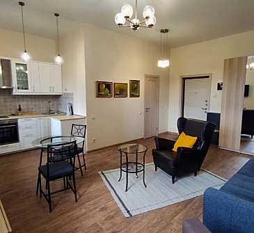 Фото выполненного бюджетного ремонта кухни в студии 35 м2 в стиле Лофт Фото 1