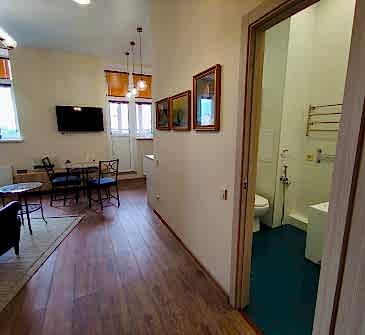 Фото выполненного бюджетного ремонта в студии 35 м2 в стиле Лофт