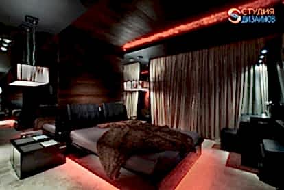 Современный дизайн-проект черной спальни 14м2