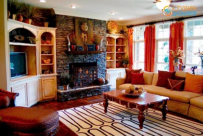 Дизайн гостиной 13м2 в частном доме