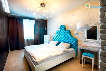 Спальня 14м2 с дизайном в стиле лофт