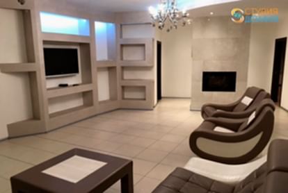 Гостиная 17м2 в стиле конструктивизм