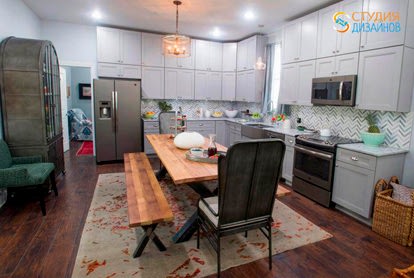 Дизайн-проект кухни 20м2 в стиле лофт