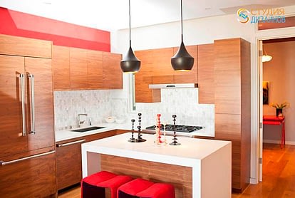 Дизайн кухни 5м2 в стиле хай тек