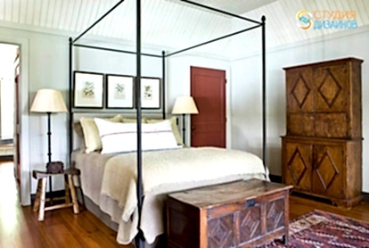 Дизайн-проект спальни 14м2 в кантри стиле