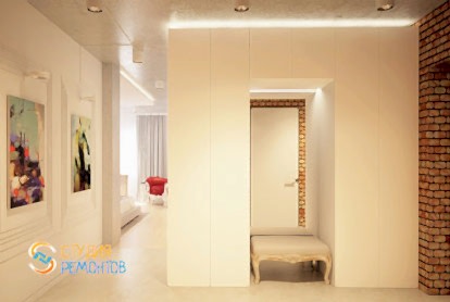 Дизайнерский ремонт коридора в однокомнатной квартире 42,5 кв.м.
