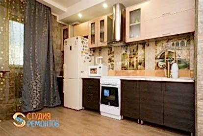 Капитальный ремонт кухни в однокомнатной квартире 37 кв.м. в новостройке