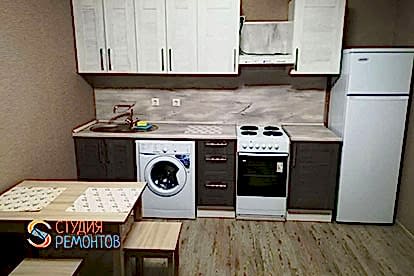 Ремонт кухни в однокомнатной новостройке 22 кв. м. под ключ, фото-1