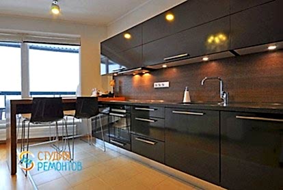 Евроремонт кухни в 5-комнатной квартире 95 м2