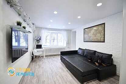 Евроремонт жилой комнаты в квартире 36 кв.м., фото 1