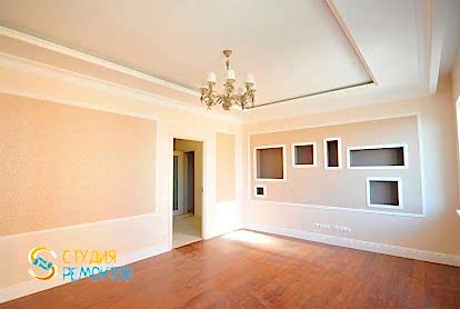 Евроремонт гостиной комнаты в квартире 44 кв.м., фото 1