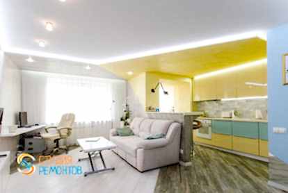 Ремонт кухни с гостиной в евродвушке 53 кв.м. в Химках