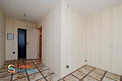 Косметический ремонт кухонной зоны в студии 21 кв.м