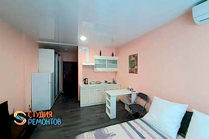 Косметический ремонт кухни совмещенной со спальней в квартире-студии 28 кв.м